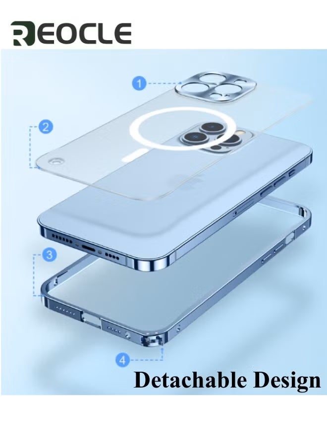 REOCLE Electroplated Case for iPhone 14 Pro Camera Lens Full Protection Compatible with MagSafe Wireless Charging Shockproof Soft TPU Phone Cover - Image 5