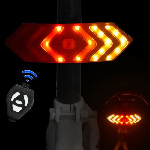 FASTPED ® Bicycle Tail Light USB Rechargable Smart Wireless Remote Control Turn Signal Warning Lamp Bike Taillight (B) - Image 3