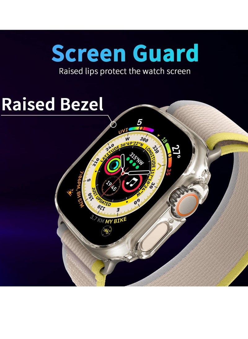 ELTRAZONE 2 Pack Case Compatible with Apple Watch Ultra 49mm, Hard PC Bumper Case All-Around Edge Shockproof Protective Cover Frame  - Image 2