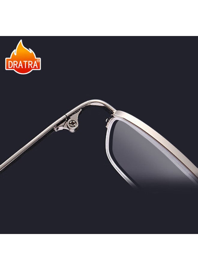 Dratra Hd Reading Gl Resin Lenses Uni Middle-aged And Elderly Fashion Metal Minimalist Frame Business Style - Image 2