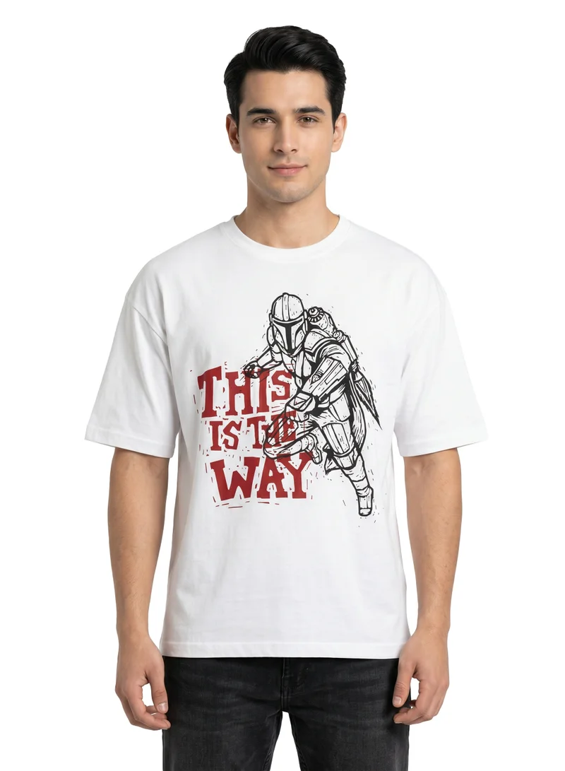 ديزني Star Wars The Mandalorian This Is The Way Graphic T-Shirt for Men | Casual Crew Neck Character Print Tee