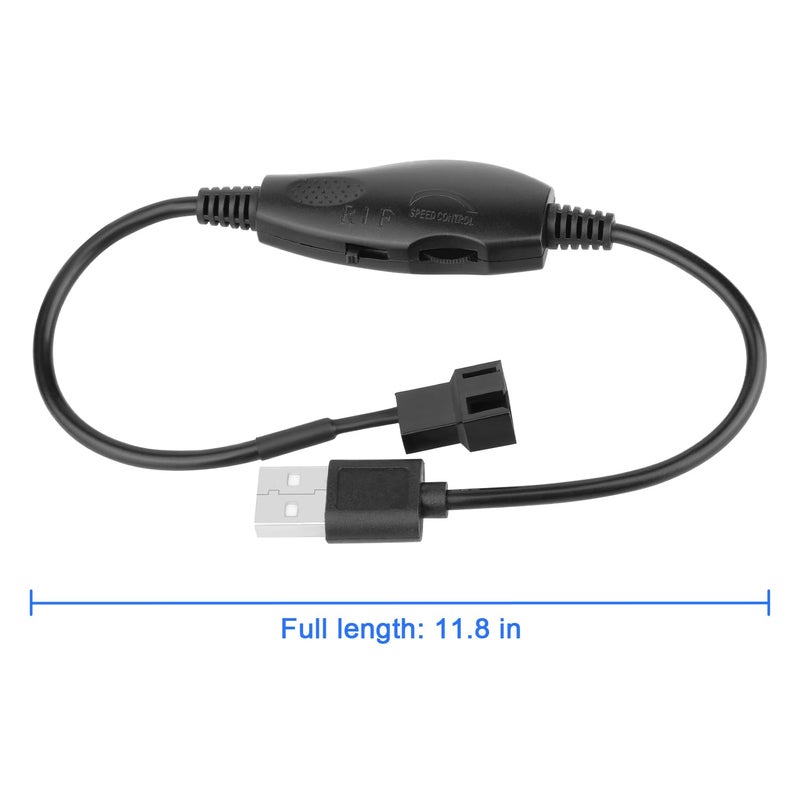 OwlTree 2 Pack USB 5V to 12V 4 Pin Fan Speed Adapter Controller Supported PC Cooling Fan, Max 12V 8W Output (11.8inch) - Image 3