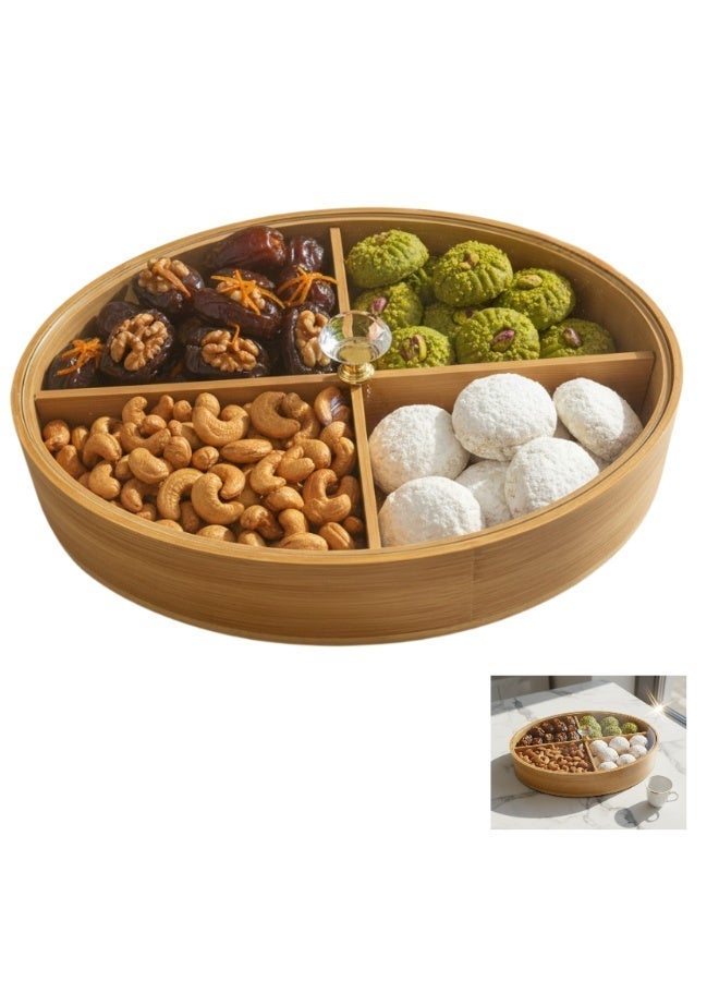 SOBHYS Luxury Hosting Bundle: 29cm Oval Bamboo Tray with Crystal Lid & 600ml Heat-Resistant Glass Teapot - Image 2