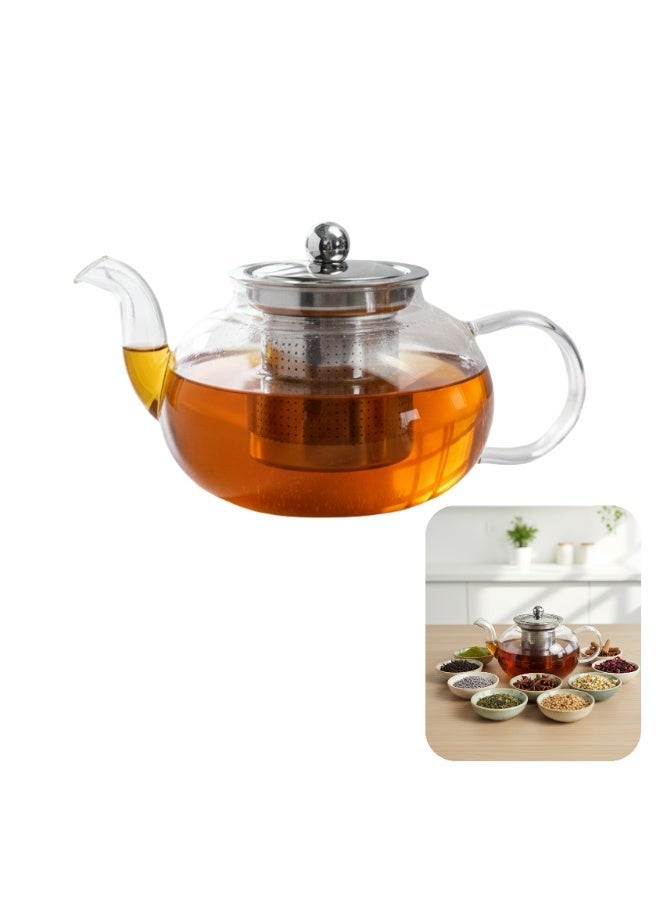 SOBHYS Luxury Hosting Bundle: 29cm Oval Bamboo Tray with Crystal Lid & 600ml Heat-Resistant Glass Teapot - Image 3
