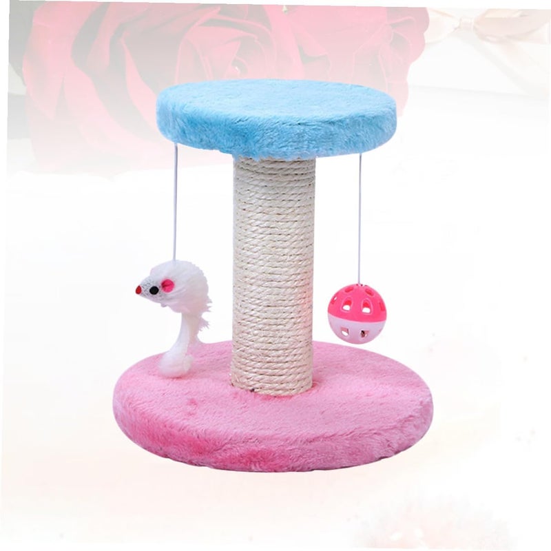 HANABASS Cat Climbing Frame and Scratching Post with Bell Sisal Double-Layer Rope and Hanging Mouse Indoor Cat Exercise Plaything for Kittens and Random Color - Image 5