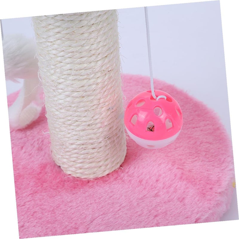 HANABASS Cat Climbing Frame and Scratching Post with Bell Sisal Double-Layer Rope and Hanging Mouse Indoor Cat Exercise Plaything for Kittens and Random Color - Image 3