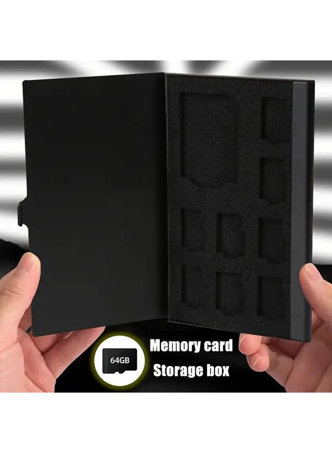 Sleek Aluminum Memory Card Case Durable Lightweight Storage Box For SD And Phone Cards With Hinge Design Silvery - Image 1