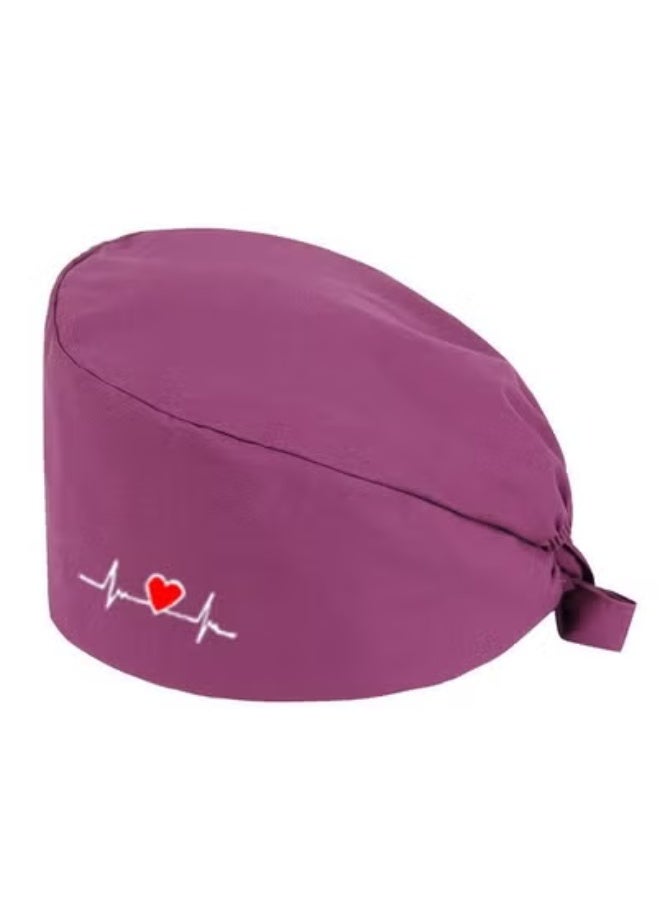 TLAXCA 2 Pack Surgical Caps Unisex Dental Stomatologist Operating Room Nurse Caps Adjustable Elastic Nursing Caps with Buttons and Sweatband Fluffy Cotton Hats  - Image 2