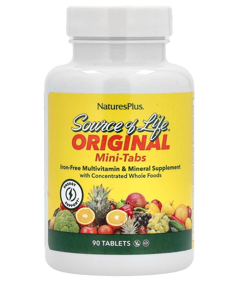 مصدر الحياة أقراص ميني الأصلية متعددة الفيتامينات والمعادن خالية من الحديد 90 قرص