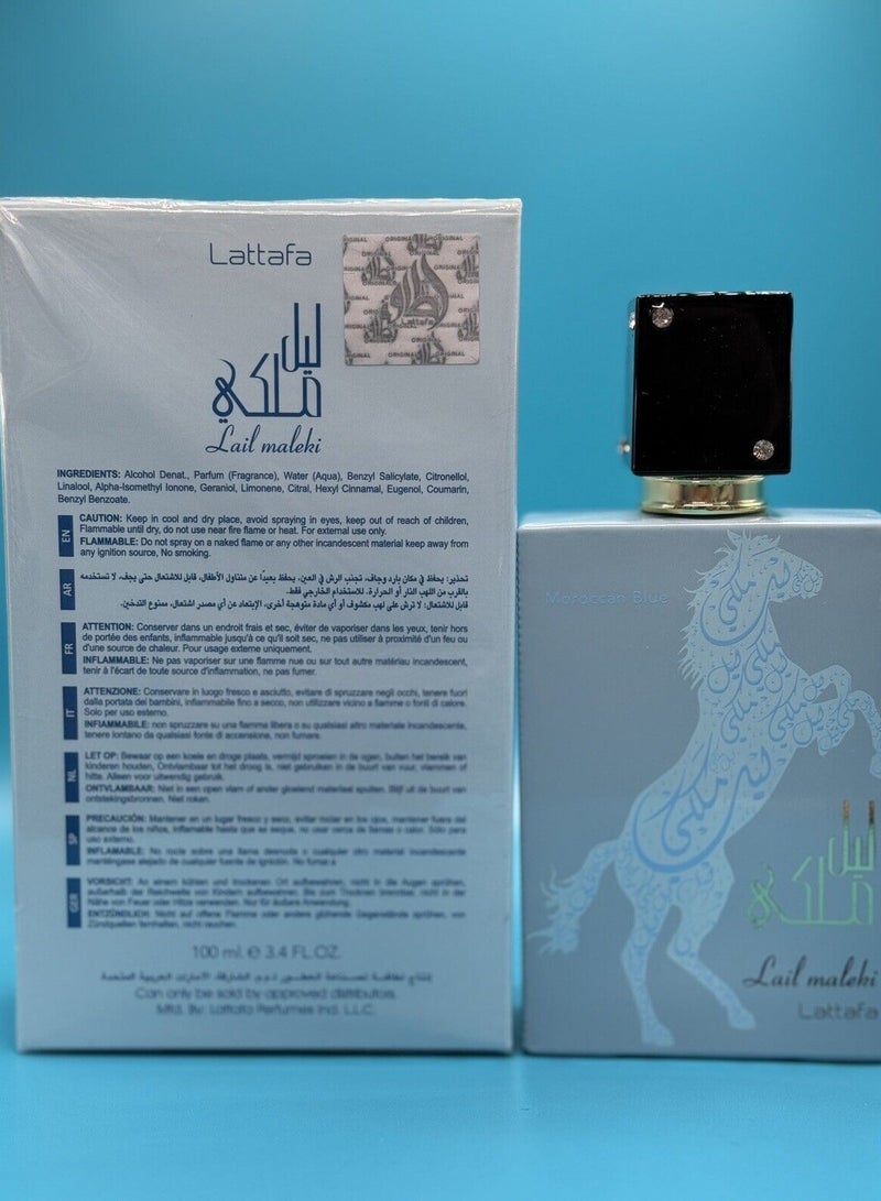 Lattafa Lail Maleki Moroccan Blue Eau De Parfum 100 ml - Image 3