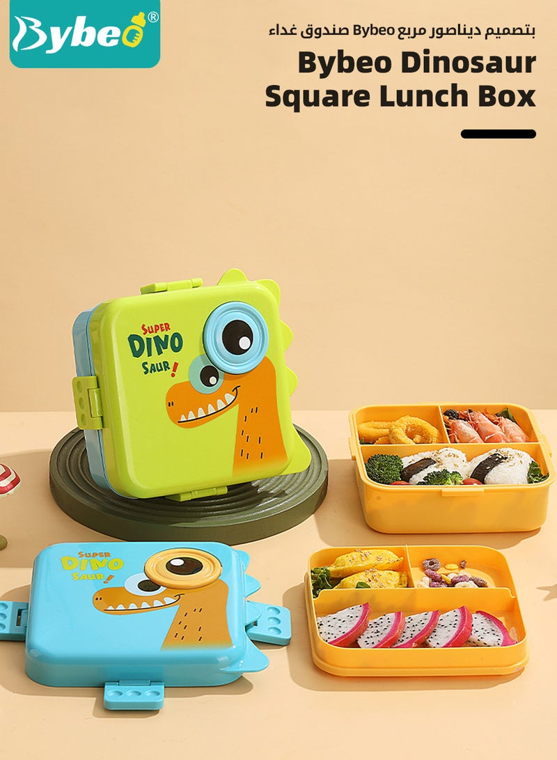 Bybeo Portable Kids Bento Box, Children Lunch Box to School For Toddlers, Snack Containers for Travel, 4 Compartments Meal Prep Removable Divider, BPA Free, Microwave & Dishwasher Safe - Image 2