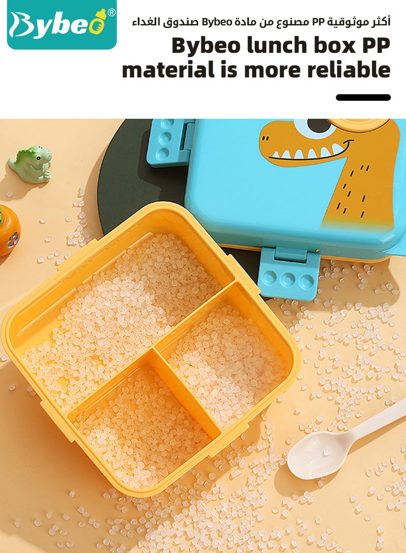 Bybeo Portable Kids Bento Box, Children Lunch Box to School For Toddlers, Snack Containers for Travel, 4 Compartments Meal Prep Removable Divider, BPA Free, Microwave & Dishwasher Safe - Image 4