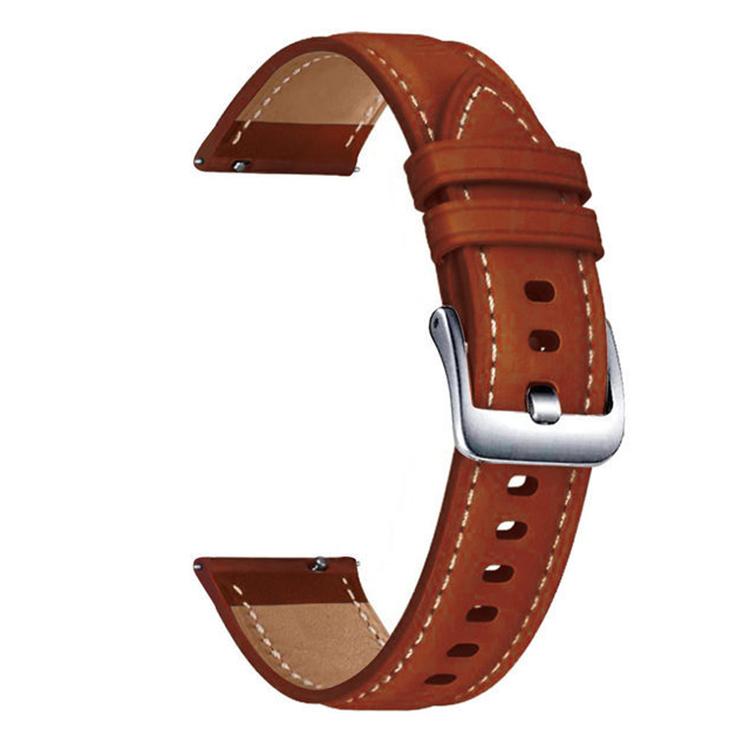 إيروريكس سوار ساعة من الجلد الأسود ذو الحبيبات الدقيقة برأس مسطح مقاس 20 مم (بني) - Image 1