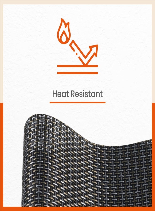 Bathla باثلا ماتوركس - مفارش طاولة/مفارش طعام من مادة PVC منسوجة من ليام لطاولة الطعام المنزلية | مقاومة للحرارة، قابلة للاستخدام على الوجهين وقابلة للغسل | (مجموعة من 6 قطع - 45 سم × 30 سم) - Image 3