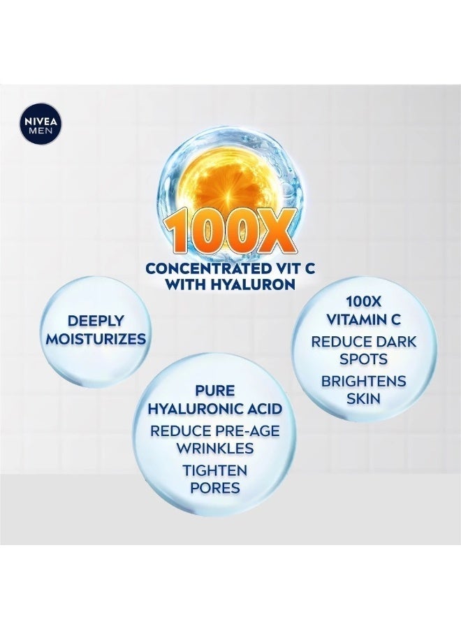 نيفيا للرجال – سيروم فيتامين C&HYA لتفتيح البشرة مع واقي شمس SPF30 (45 مل) - Image 5