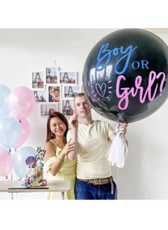 RTYY Baby Gender Reveal Balloon Big Black Balloons with Pink and Blue Confetti Packs for Boy or Girl Baby Shower Gender Reveal Party Supplies Decoration Kit  - Image 4