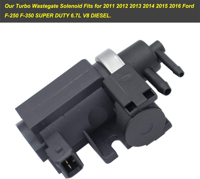 MOCW BC3Z-9E882-A BC3Z9E882A Turbo Wastegate Solenoid Vacuum Valve Fit for 2011-2016 Ford F-250 F-350 Super Duty 6.7L V8 DIESEL Black - Image 2