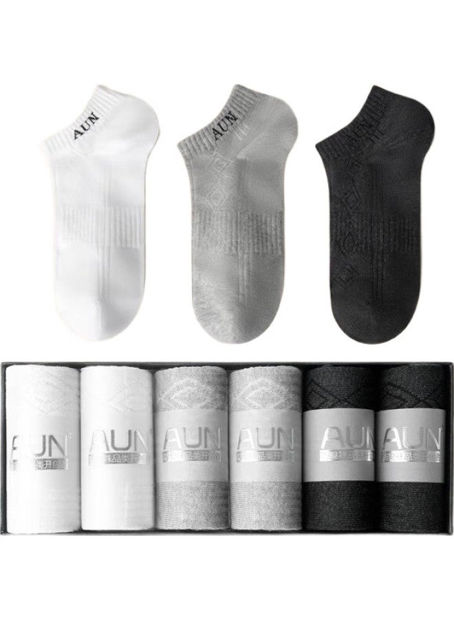 AUN Men'S Socks, Antibacterial Silver Ion, Low-Cut, Solid Color, Casual, Breathable, Athletic Men'S Socks, One Size Fits All - Image 1