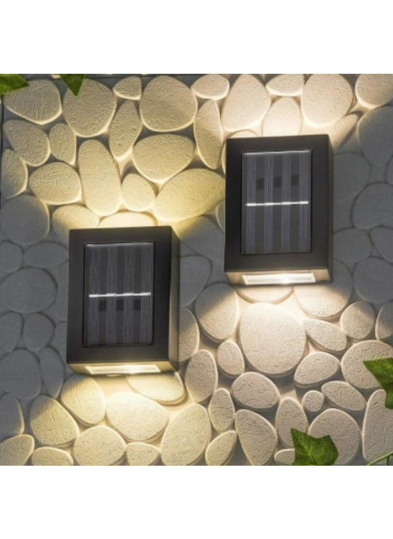 Technosmart 2PCS Modern Solar Double Sided Wall Lamp Solar Powered Lighting Decoration Sconce  - Image 1