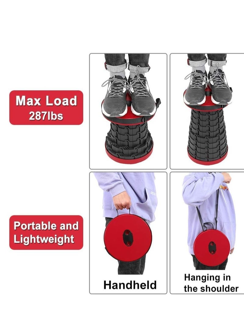 ELTRAZONE Retractable Folding Stools Portable Plastic Stool Travel Seat Telescopic Plastic Stool Shrinkable Camping Fishing Garden Folding Chair Heavy Duty  - Image 3