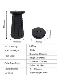 ELTRAZONE Retractable Folding Stools Portable Plastic Stool Travel Seat Telescopic Plastic Stool Shrinkable Camping Fishing Garden Folding Chair Heavy Duty  - Image 2