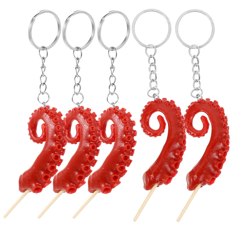 5pcs Simulated Tentacles Key Chain Ornaments Bag Ornaments Bag Hanging Decorations - Image 4