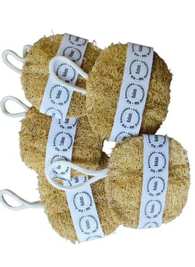 rdassociates ® Round shaped natural Loofah 100% Natural Body Scrubber Loofah for Bathing Pack of 5 - Image 1