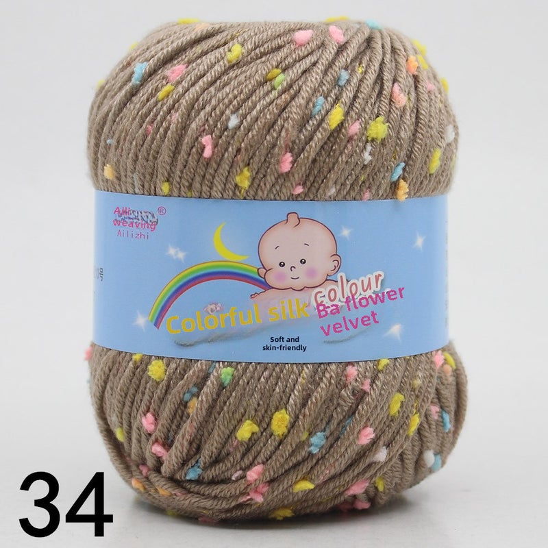 Multicolor Chunky Hand-Knit Yarn for DIY Sweaters 34 camel color dot B 