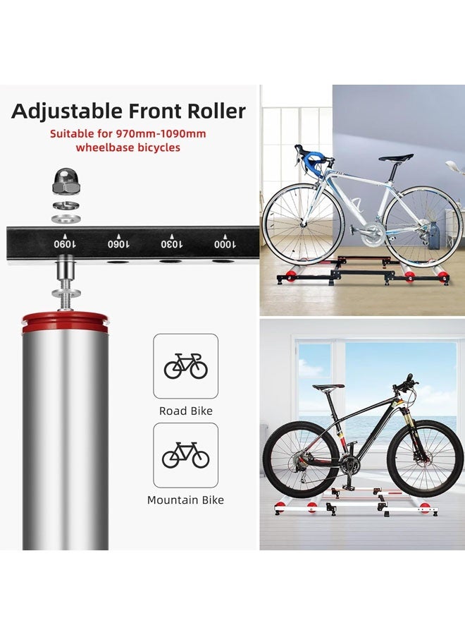 L&E Bike Rollers Training Platform, 2 in 1 Adjustable Bike Trainer Stand Foldable Indoor Cycling Bicycle Roller with Resistance for MTB Road Bike Exercise - Image 5
