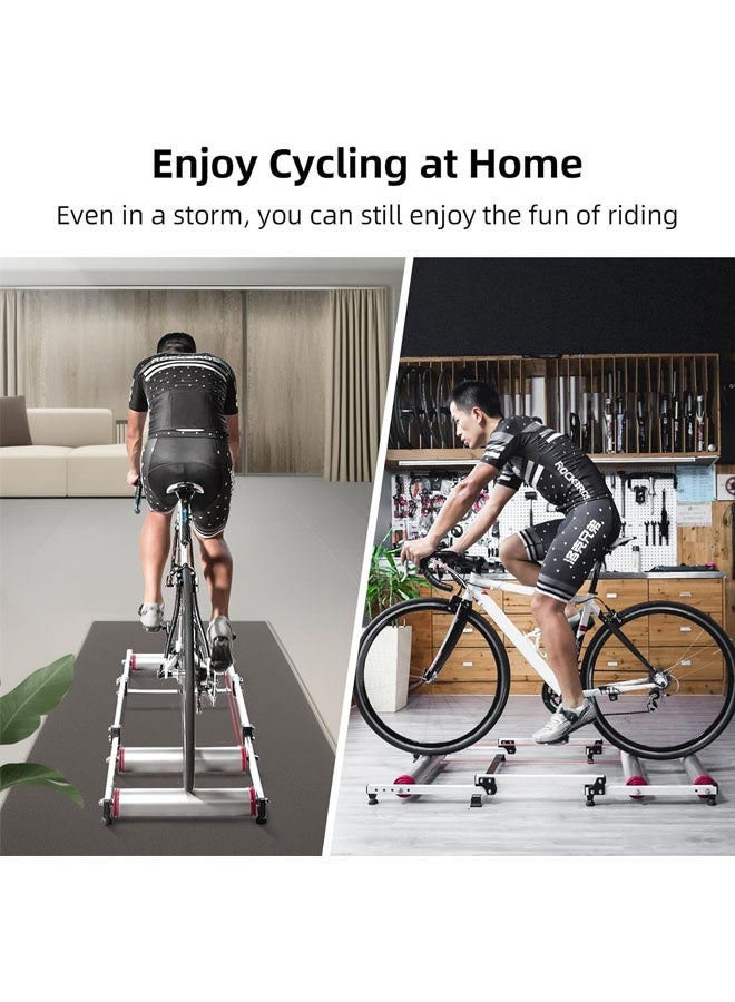 L&E Bike Rollers Training Platform, 2 in 1 Adjustable Bike Trainer Stand Foldable Indoor Cycling Bicycle Roller with Resistance for MTB Road Bike Exercise - Image 4