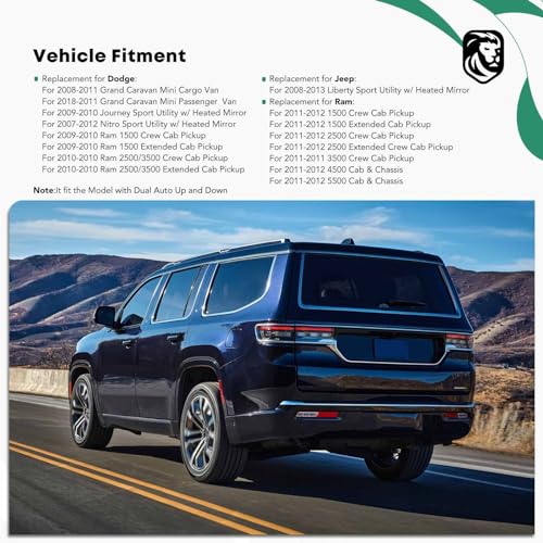 YHTAUTO Master Power Window Switch Driver Side for Dodge Ram 1500, Journey, Grand Caravan, Jeep Liberty, Chrysler Town & Country, 3+9 Pins, 10 Button, Dual Auto Up and Down Window Control Switch - Image 4