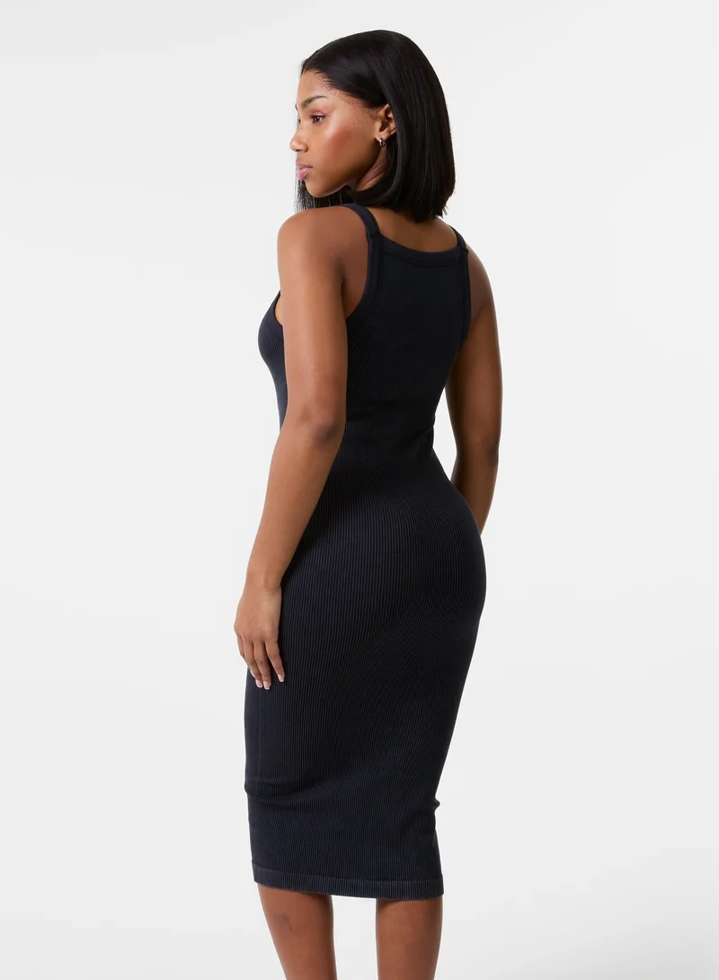 Pink Vanilla Washed Ribbed Racer Dress