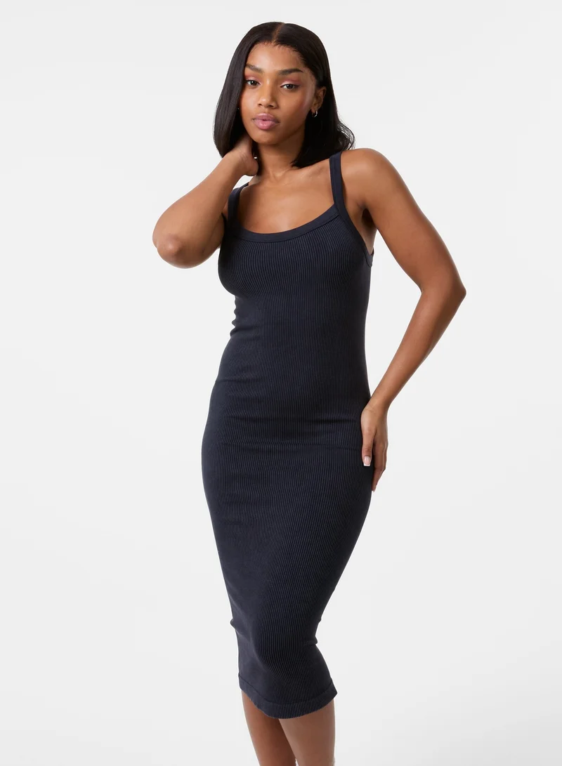 Pink Vanilla  Washed Ribbed Racer Dress for Women | Best Price UAE
