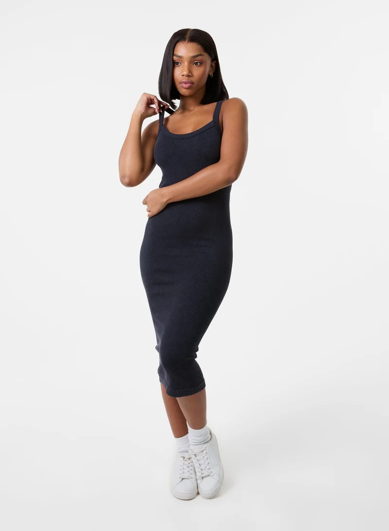 Pink Vanilla Washed Ribbed Racer Dress