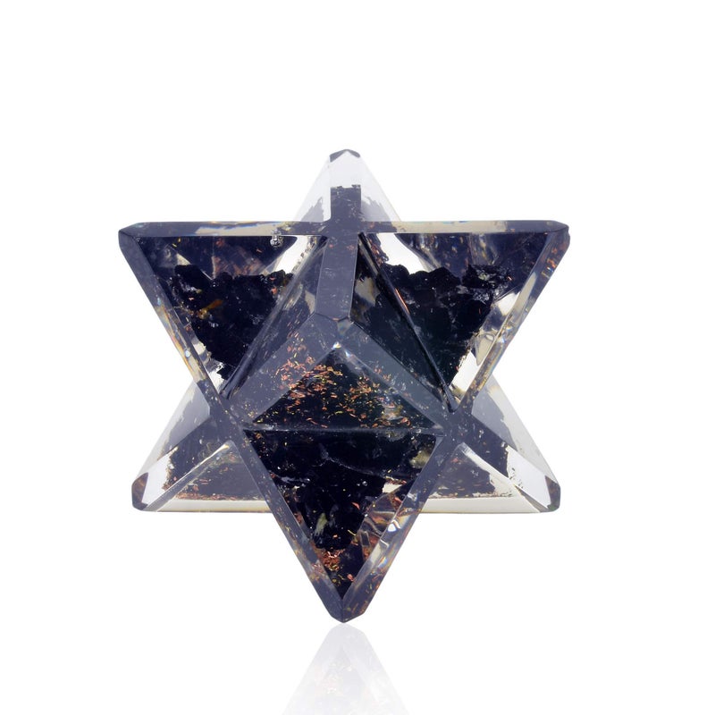 Orgonite Crystal Black Tourmaline Merkaba | Negative Aura Protection Meditation Energy Generator for Balancing Chakras - Image 1