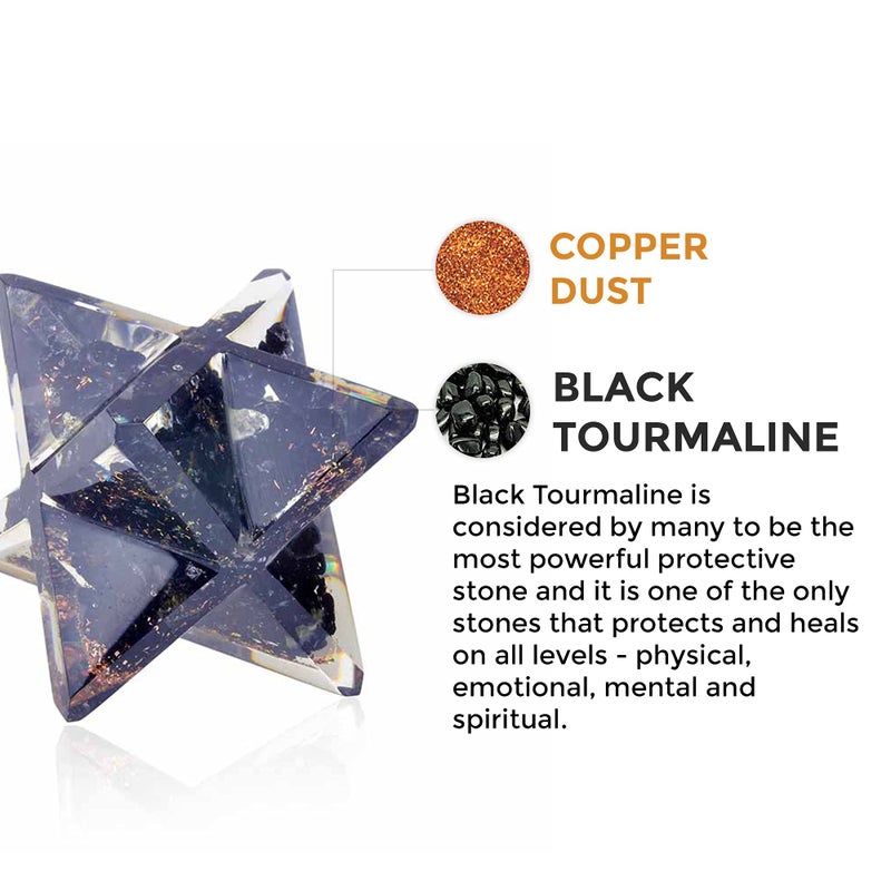 Orgonite Crystal Black Tourmaline Merkaba | Negative Aura Protection Meditation Energy Generator for Balancing Chakras - Image 2