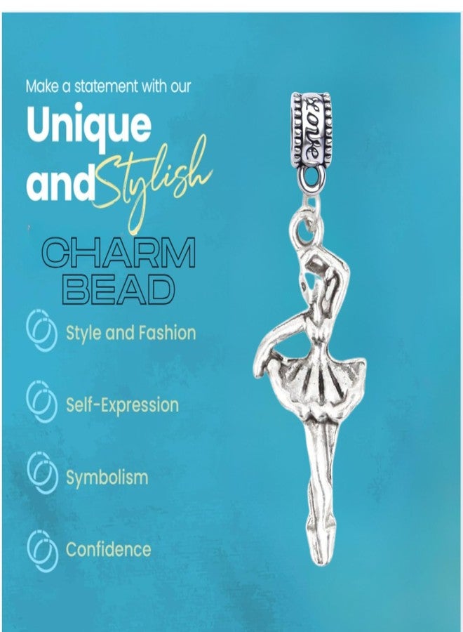 Infinity Collection Ballet Dancer Charm Bead - Silver-Plated Ballerina Dangle Charm - Compatible with Pandora, Troll, Chamilia & European Bracelets - Dance Jewelry & Accessories - Gift for Ballet Lovers & Dancers - Image 4