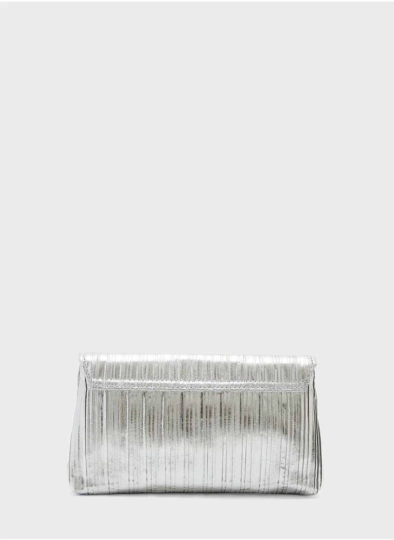 Ella Limited Edition Metallic Ribbed Clutch Bag