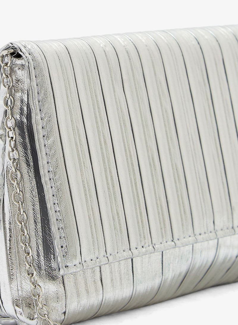 Ella Limited Edition Metallic Ribbed Clutch Bag - Image 4