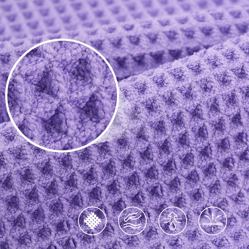 POLYTE 430 GSM Microfiber Oversize Quick Dry Lint Free Bath Towel, 60 x 30 in, 4 Pack (Waffle Weave) - Image 5