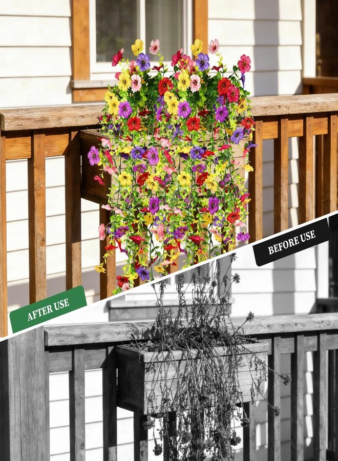 Finphoon 4PCS Artificial Fake Hanging Flowers for Outdoor, Realistic Faux Plants UV Resistant Spring Silk Flowers for Planter Garden Outdoor Flower Pots, Spring Summer Home Yard Decoration - Image 5
