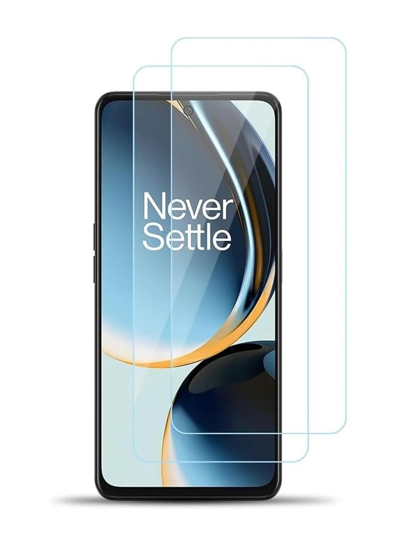 Muzz OnePlus Nord N30 SE 5G Tempered Glass Screen Protector, 9H Hardness, 0.33mm Thin, 3D ARC Edge, Anti-Explosion, 2 Pack, Clear 