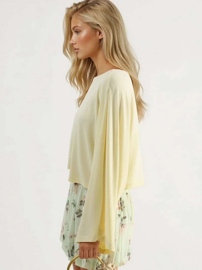 بوسيم BUSEM Loose Fit Boat Neck Blouse with Elastic Detail