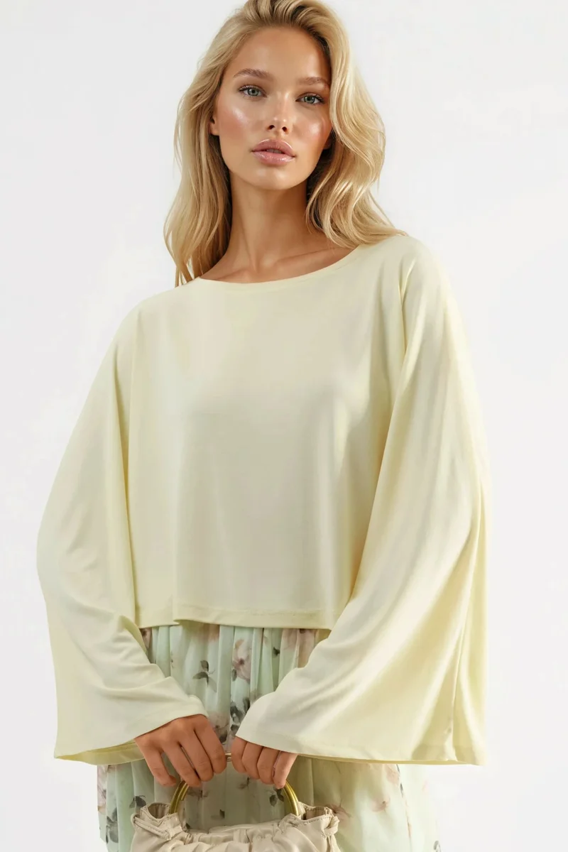 BUSEM Loose Fit Boat Neck Blouse