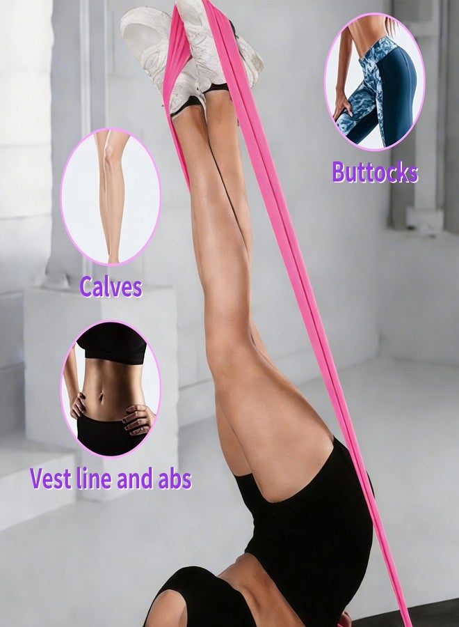 Rhinenet 3 PCS 10LB/15LB Resistance Bands Long Non-Latex Elastic Stretch Bands Work Out Band for Working Out Women or Men, Exercise Bands Set Yoga, Pilates, Gym, 5FT/6.5FT Pink - Image 2