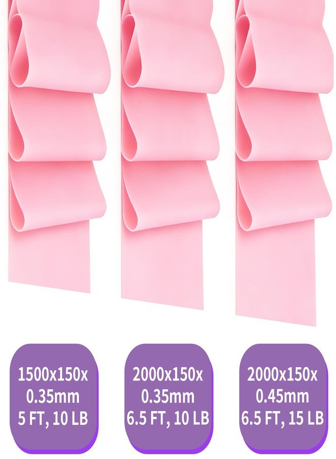 Rhinenet 3 PCS 10LB/15LB Resistance Bands Long Non-Latex Elastic Stretch Bands Work Out Band for Working Out Women or Men, Exercise Bands Set Yoga, Pilates, Gym, 5FT/6.5FT Pink - Image 4