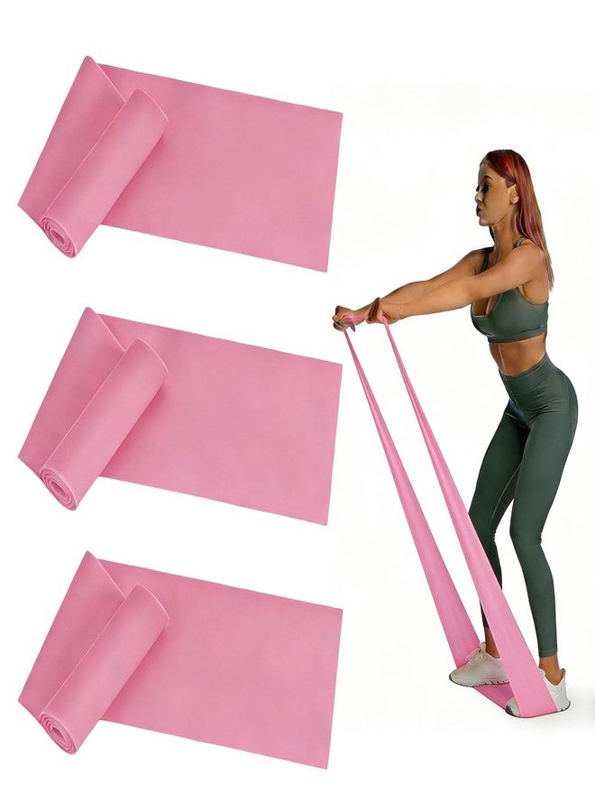 Rhinenet 3 PCS 10LB/15LB Resistance Bands Long Non-Latex Elastic Stretch Bands Work Out Band for Working Out Women or Men, Exercise Bands Set Yoga, Pilates, Gym, 5FT/6.5FT Pink - Image 1