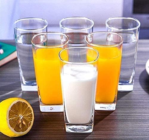 KONSSEE Italian Premium Square Glass Set Glass Set Drinking Glass Water Glasses Juice Glasses Unbreakable Glass Set of 6 pcs300 ml 300 ml 6 - Image 4