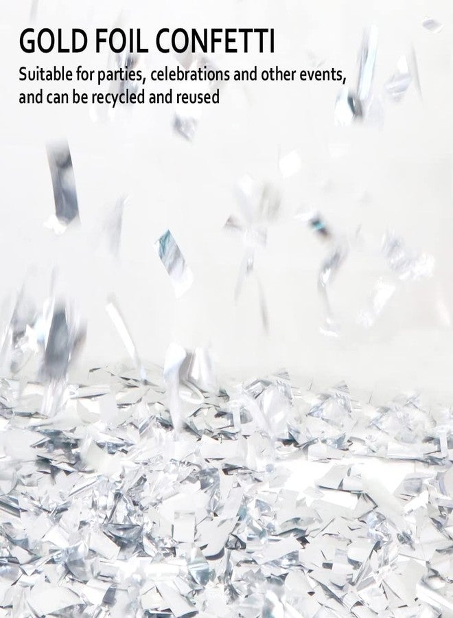 Modixun 250Grams Rectangle Silver Metallic Confetti, Large Glitter Throwing Metallic Foil Confetti, Table Scatter Confetti Decorations for Wedding, Graduation Party, Birthday, Silver - Image 2