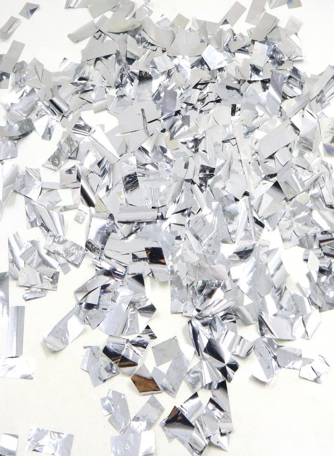 Modixun 250Grams Rectangle Silver Metallic Confetti, Large Glitter Throwing Metallic Foil Confetti, Table Scatter Confetti Decorations for Wedding, Graduation Party, Birthday, Silver - Image 1